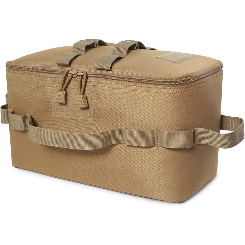 Outdoor Camping Storage Bag Basket Gas Stove Canister Pot Carry Bag Sack Picnic Bag Cookware Utensils Organizer