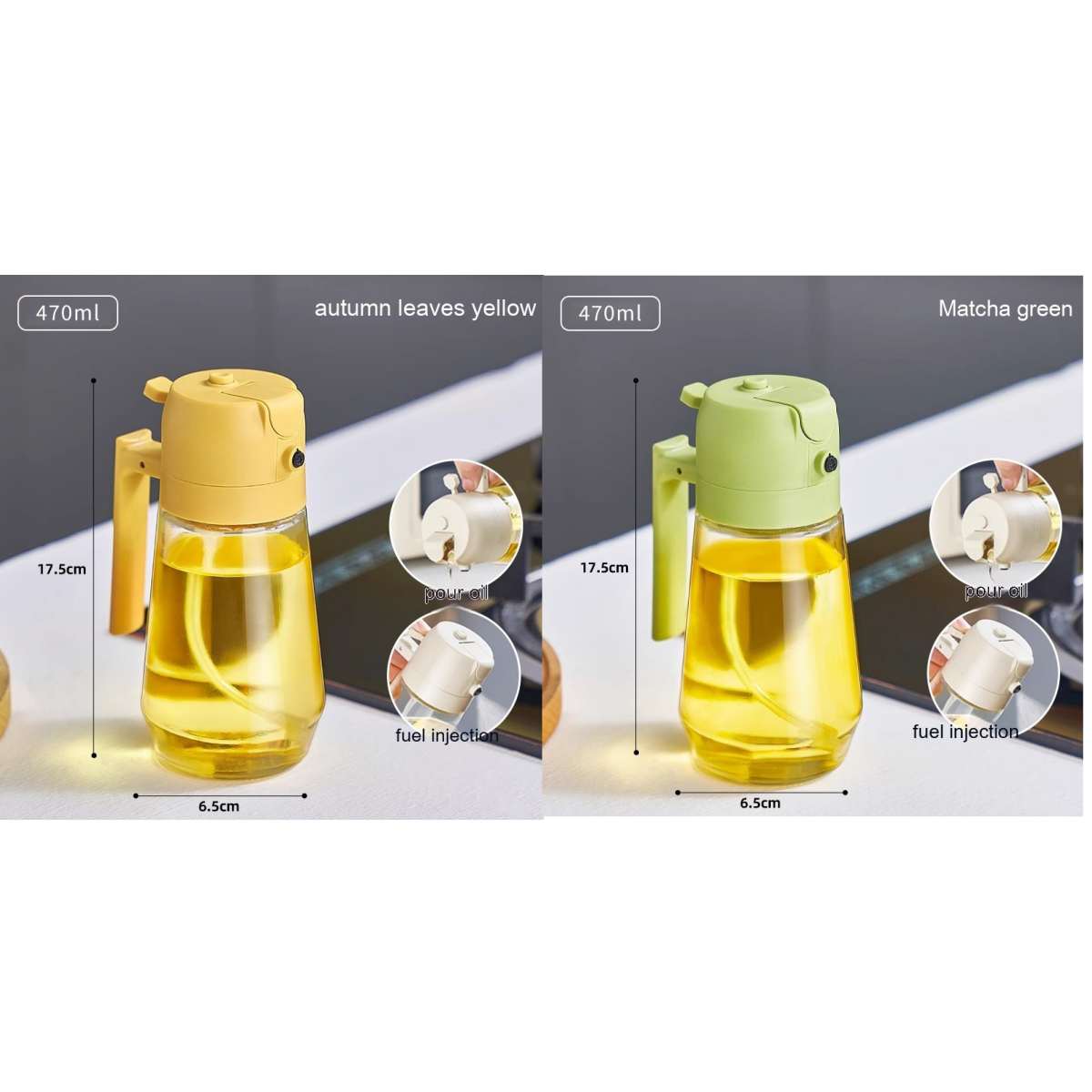 Mom’s 2-in-1 Premium Glass Oil Sprayer & Dispenser Bottle