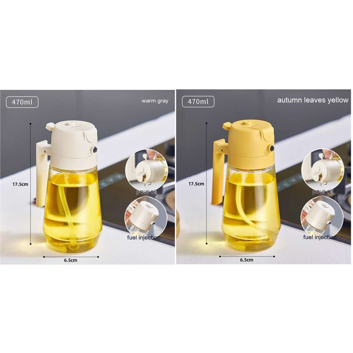 Mom’s 2-in-1 Premium Glass Oil Sprayer & Dispenser Bottle