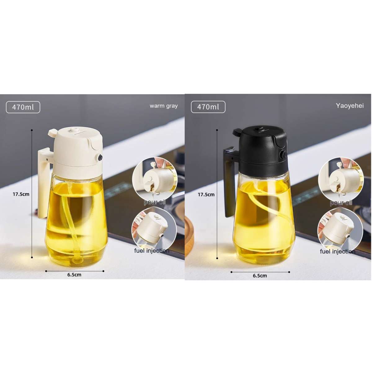 Mom’s 2-in-1 Premium Glass Oil Sprayer & Dispenser Bottle