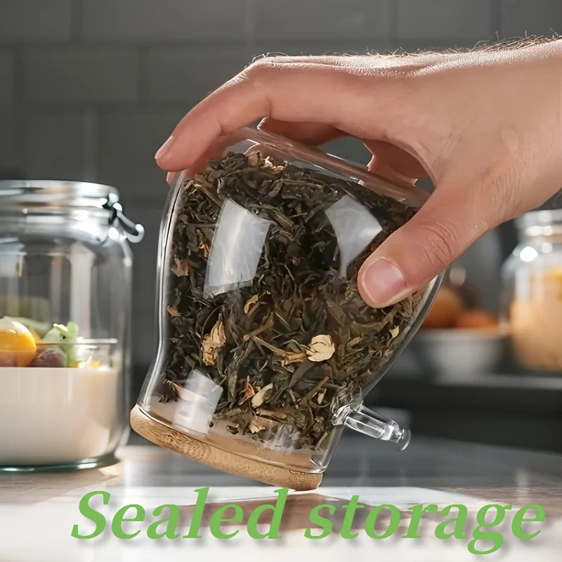 2-Piece Sealed Glass Storage Jar With Spoon - For Coffee Sugar Tea Spices - Ideal Home Kitchen Organizer | 24-hour Shipping