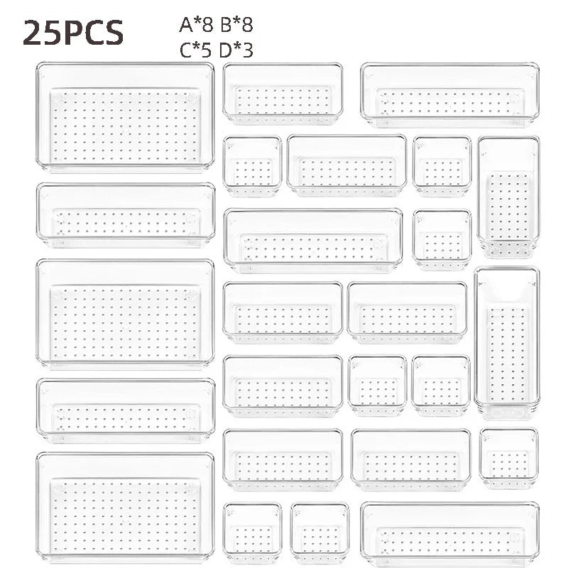 Mom’s Custom 25-Piece Ultra-Clear Drawer Organizer Set