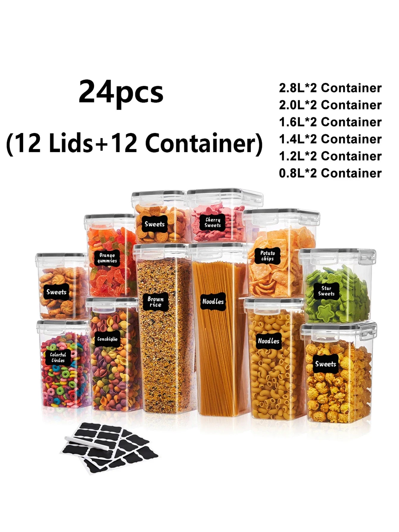 24-Piece Airtight Food Storage Container Set With Lids