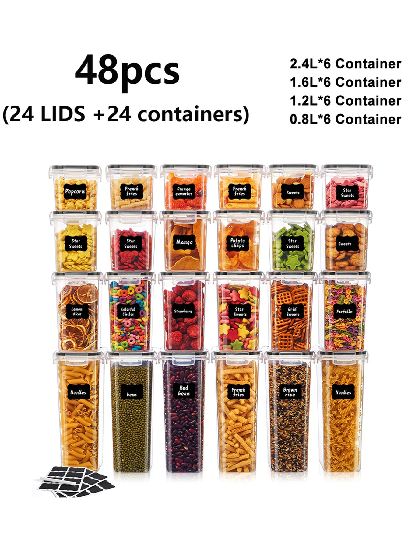 24-Piece Airtight Food Storage Container Set With Lids