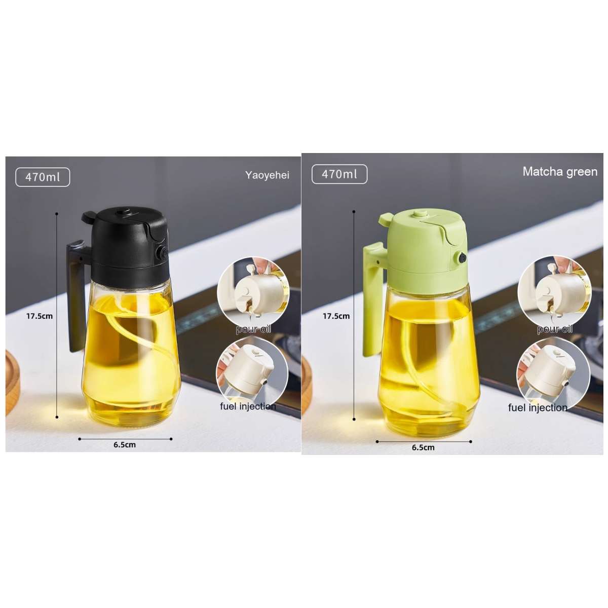 Mom’s 2-in-1 Premium Glass Oil Sprayer & Dispenser Bottle