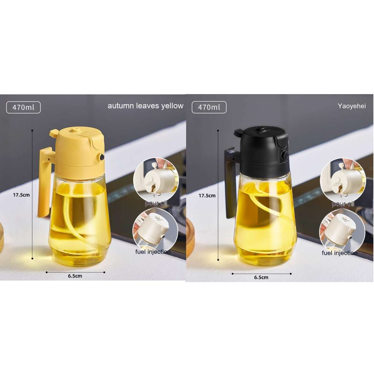 Mom’s 2-in-1 Premium Glass Oil Sprayer & Dispenser Bottle
