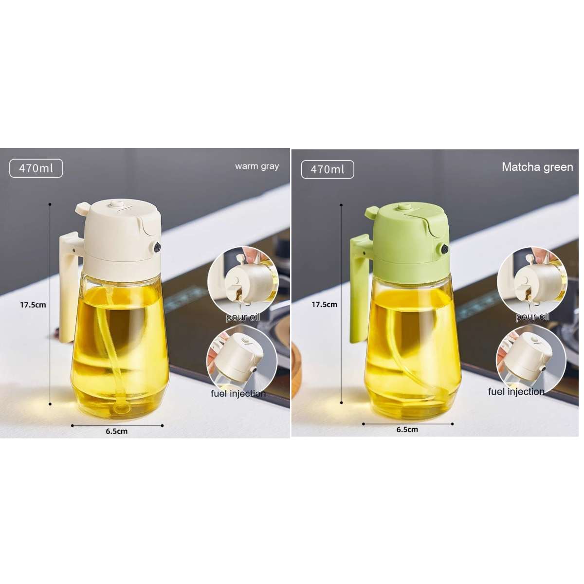Mom’s 2-in-1 Premium Glass Oil Sprayer & Dispenser Bottle