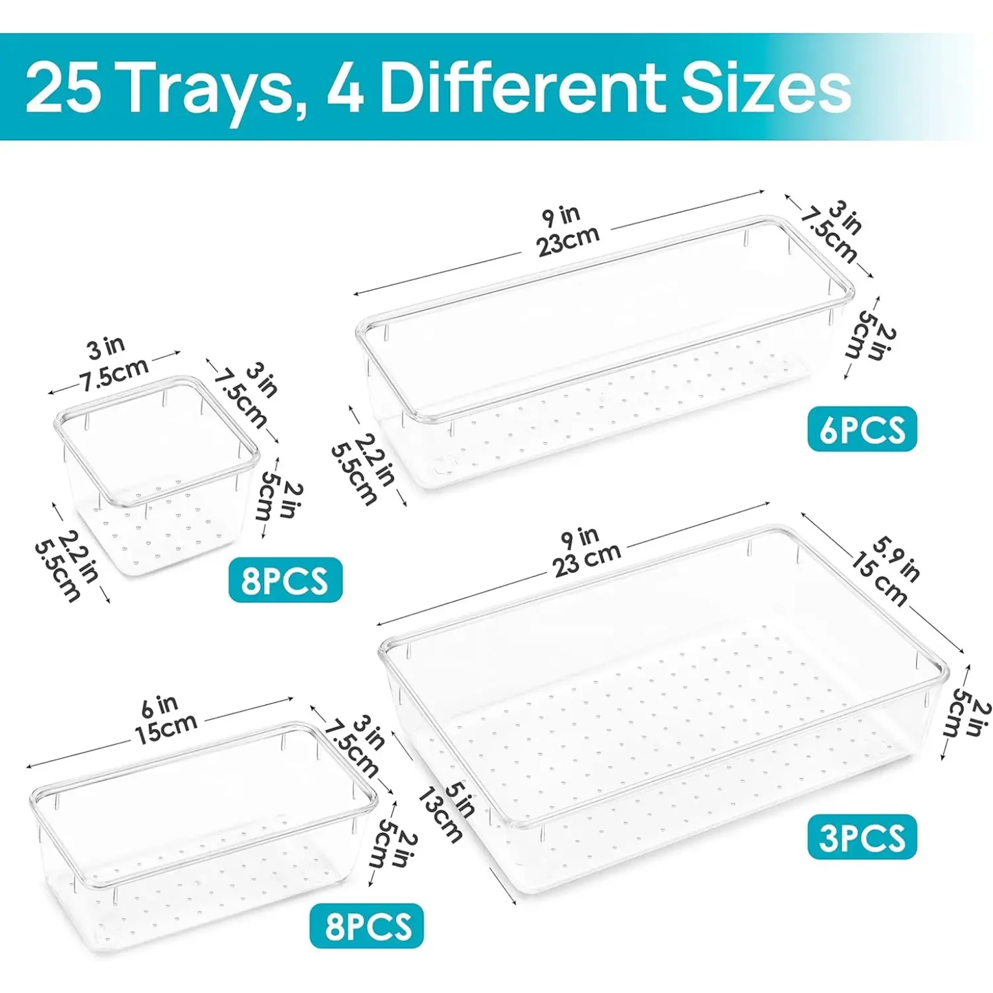 Mom’s Custom 25-Piece Ultra-Clear Drawer Organizer Set