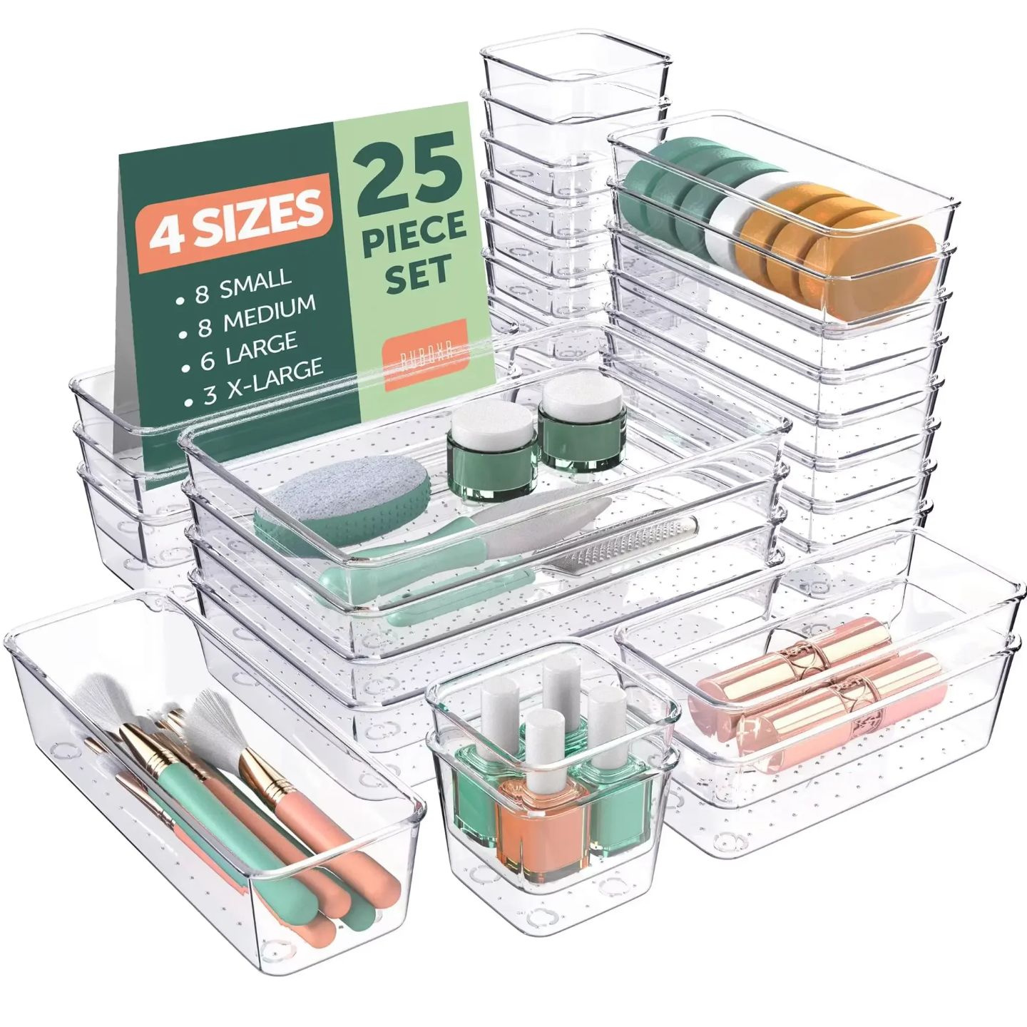 Mom’s Custom 25-Piece Ultra-Clear Drawer Organizer Set
