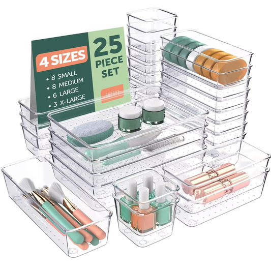 Mom’s Custom 25-Piece Ultra-Clear Drawer Organizer Set